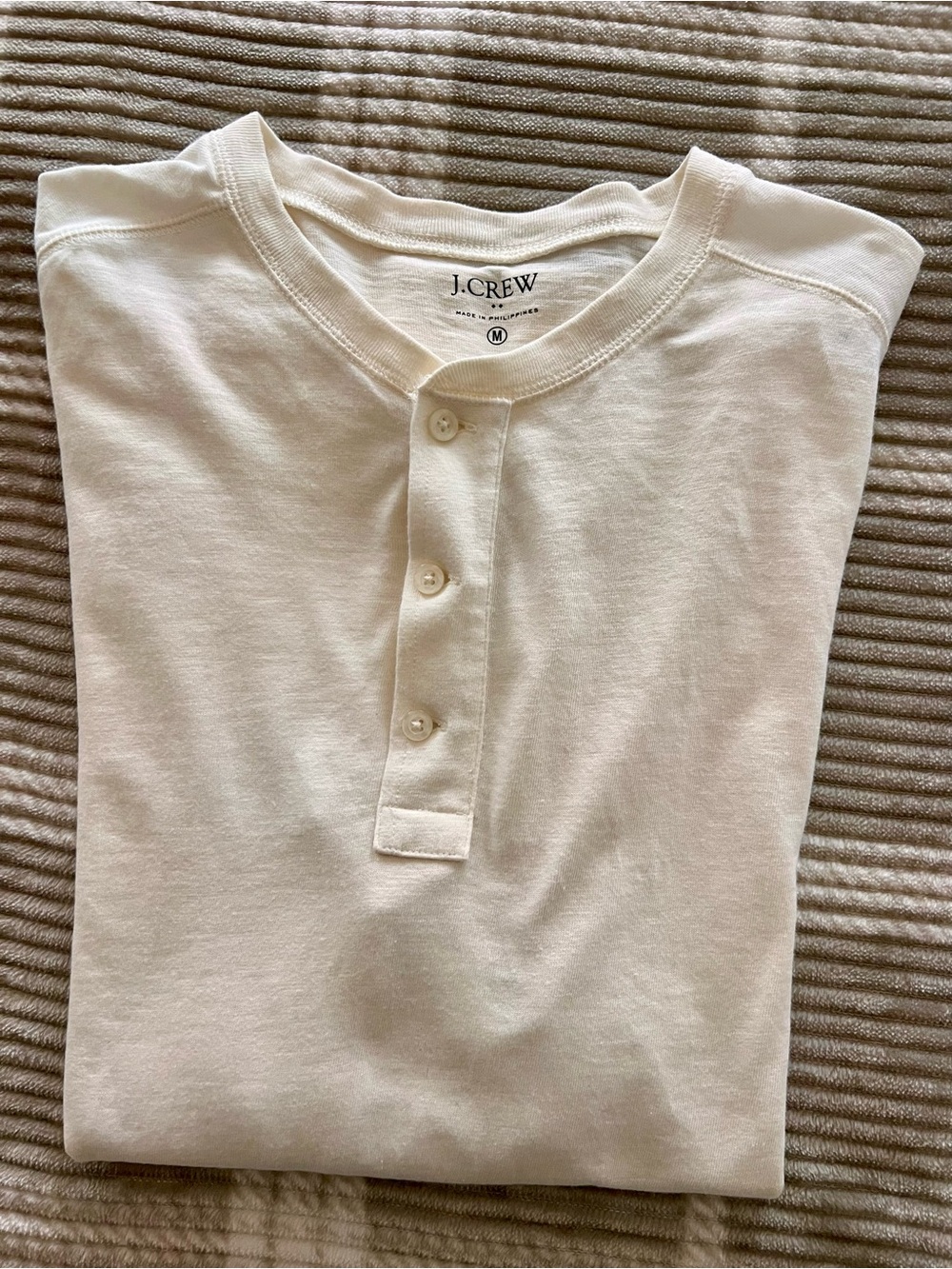 J. Crew Men's Off-White Long Sleeve Henley